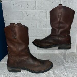 Red Wing 1155 Pecos Leather Pull-On Work Boots Heritage Nailseat Mens Size 10 E